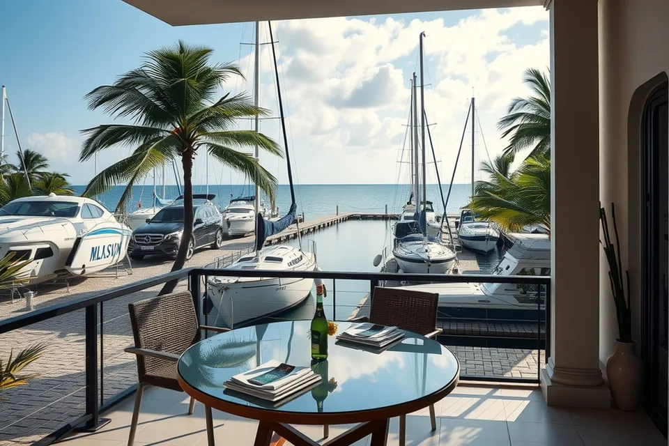Departamento de 2 recámaras frente a la marina de Puerto Aventuras con muelle — foto 1